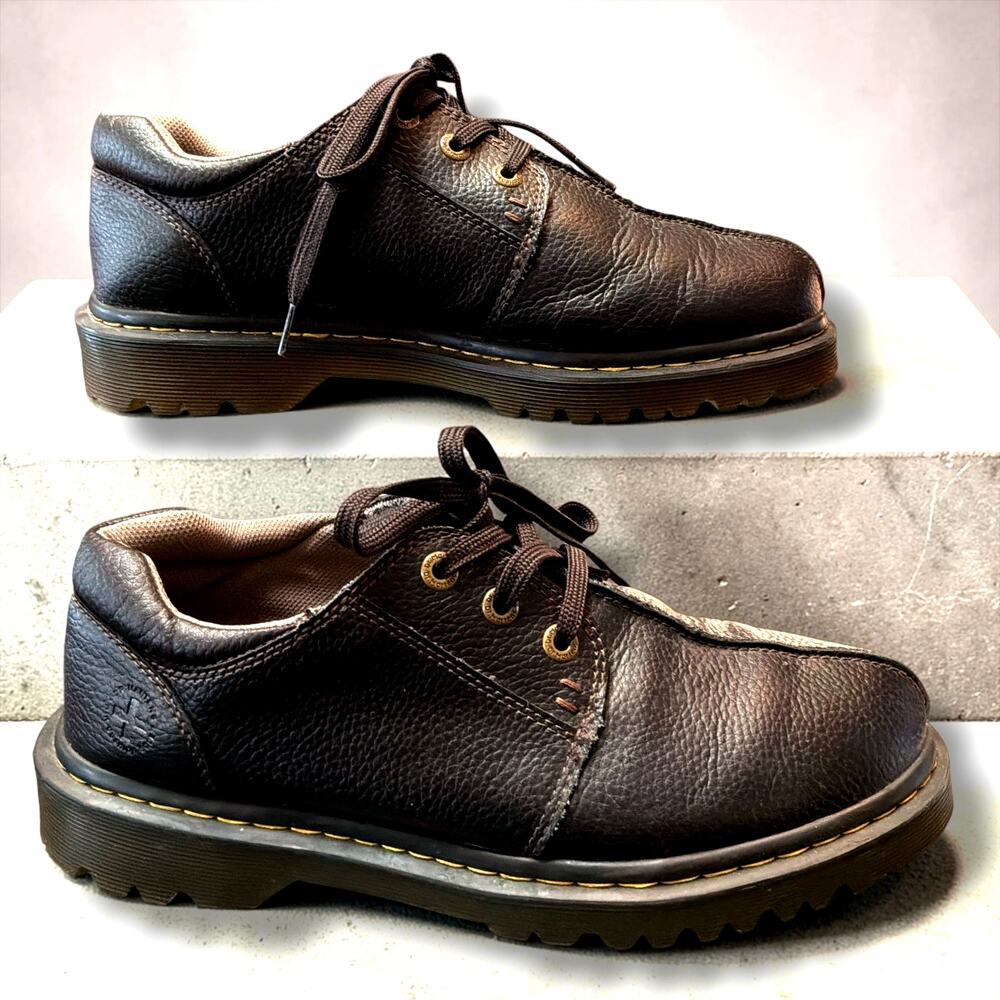 Men's Size 10 DR. MARTENS "Marchant " Black Leather Lace-Up Oxford Shoes EUC